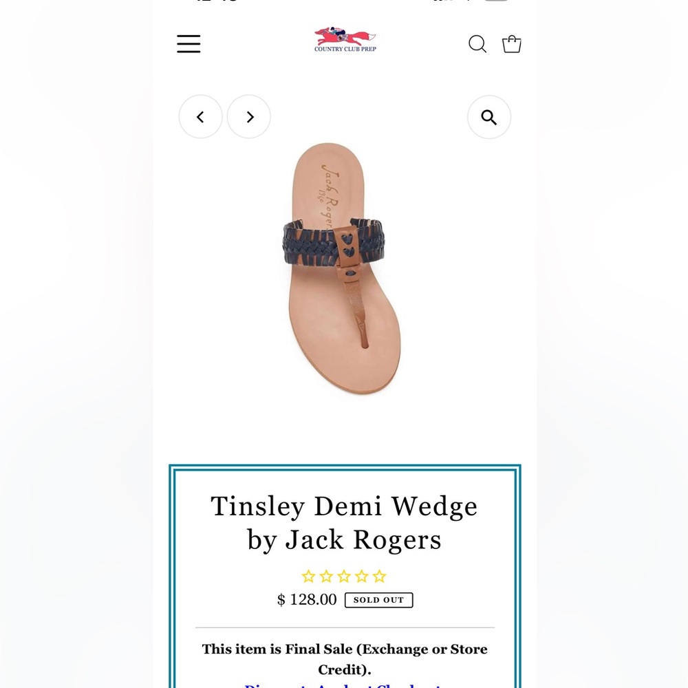 Jack Rogers Black and Tan Sandals. Size 7